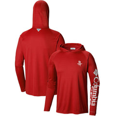 Columbia Houston Rockets Terminal Tackle Long Sleeve Hoodie T-Shirt Red