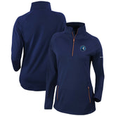 Columbia Minnesota Timberwolves Women's Omni-Wick Outward Nine Quarter-Zip Pullover Top Navy