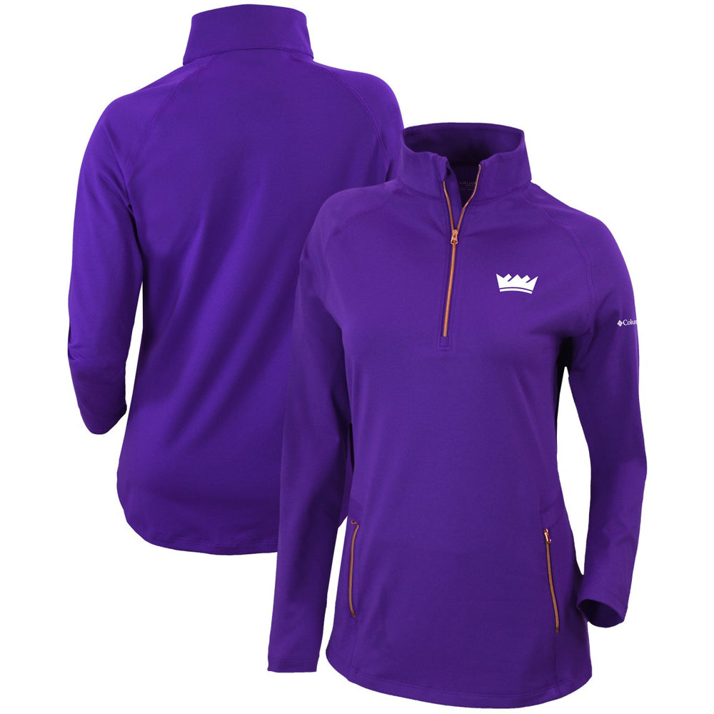 Columbia Sacramento Kings Women's Omni-Wick Outward Nine Quarter-Zip Pullover Top Purple