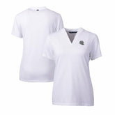 Las Vegas Raiders Cutter & Buck Women's Helmet Logo DryTec Forge Stretch V-Neck Blade Top - White - NFL