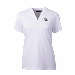 Los Angeles Chargers Cutter & Buck Women's Helmet Logo DryTec Forge Stretch V-Neck Blade Top - White - NFL