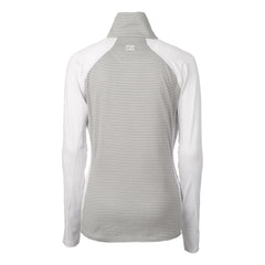 San Francisco 49ers Cutter & Buck Women's Helmet Logo DryTec Forge Tonal Stripe Stretch Half-Zip Top - White - NFL