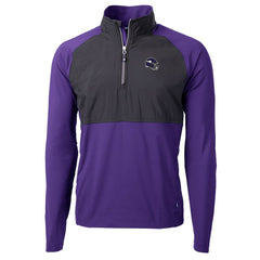 Minnesota Vikings Cutter & Buck Helmet Adapt Eco Knit Hybrid Recycled Quarter-Zip Pullover Top - Purple - NFL