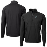 Philadelphia Eagles Cutter & Buck Helmet Adapt Eco Knit Hybrid Recycled Quarter-Zip Pullover Top - Black - NFL