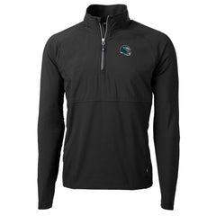 Philadelphia Eagles Cutter & Buck Helmet Adapt Eco Knit Hybrid Recycled Quarter-Zip Pullover Top - Black - NFL