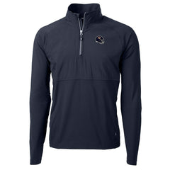 Chicago Bears Cutter & Buck Helmet Adapt Eco Knit Hybrid Recycled Quarter-Zip Pullover Top - Navy - NFL