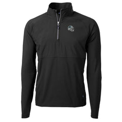 Carolina Panthers Cutter & Buck Helmet Adapt Eco Knit Hybrid Recycled Quarter-Zip Pullover Top - Black - NFL