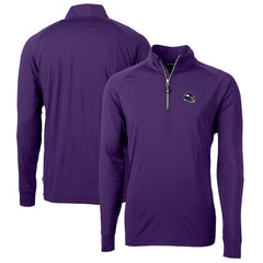 Minnesota Vikings Cutter & Buck Helmet Adapt Eco Knit Stretch Recycled Quarter-Zip Pullover Top - Purple - NFL