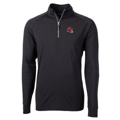 Kansas City Chiefs Cutter & Buck Helmet Adapt Eco Knit Stretch Recycled Quarter-Zip Pullover Top - Black - NFL