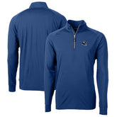 New York Giants Cutter & Buck Helmet Adapt Eco Knit Stretch Recycled Quarter-Zip Pullover Top - Royal - NFL