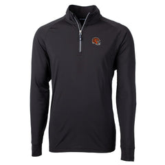 Cincinnati Bengals Cutter & Buck Helmet Adapt Eco Knit Stretch Recycled Quarter-Zip Pullover Top - Black - NFL