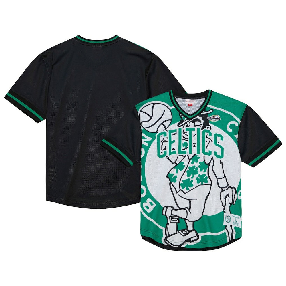 Mitchell & Ness Boston Celtics Jumbotron 3.0 Mesh V-Neck T-Shirt Kelly Green