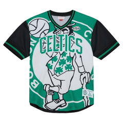 Mitchell & Ness Boston Celtics Jumbotron 3.0 Mesh V-Neck T-Shirt Kelly Green