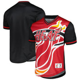 Mitchell & Ness Miami Heat Jumbotron 3.0 Mesh V-Neck T-Shirt Red