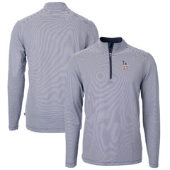 Los Angeles Dodgers Cutter & Buck Americana Logo Big & Tall Virtue Eco Pique Recycled Quarter-Zip Pullover Top Outlet