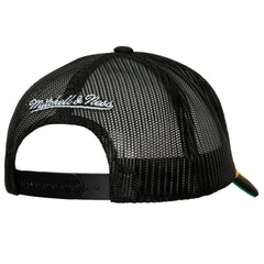 Mitchell & Ness Brooklyn Nets Hardwood Classics Gold Leaf Mesh Trucker Snapback Hat Black