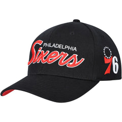 Mitchell & Ness Philadelphia 76ers MVP Team Script 2.0 Stretch-Snapback Hat Black