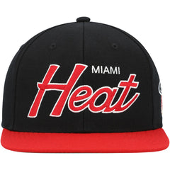 Mitchell & Ness Miami Heat Hardwood Classics MVP Team Script 2.0 Snapback Hat Black