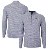 Chicago Cubs Cutter & Buck Americana Logo Virtue Eco Pique Stripe Recycled Quarter-Zip Pullover Top Sale
