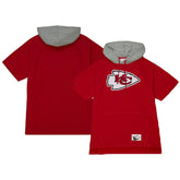 Kansas City Chiefs Postgame Short Sleeve Hoodie - Red - Mitchell & Ness