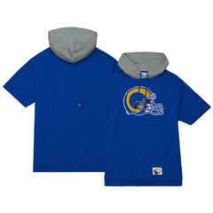 Los Angeles Rams Postgame Short Sleeve Hoodie - Royal - Mitchell & Ness