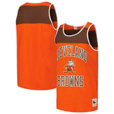 Cleveland Browns Heritage Colorblock Tank Top - Orange/Brown - Mitchell & Ness