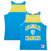 Los Angeles Chargers Gridiron Classics Heritage Colorblock Tank Top - Powder Blue/Gold - Mitchell & Ness