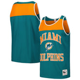 Miami Dolphins Gridiron Classics Heritage Colorblock Tank Top - Teal/Orange - Mitchell & Ness