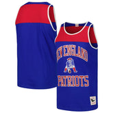 New England Patriots Heritage Colorblock Tank Top - Royal/Red - Mitchell & Ness
