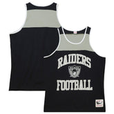 Las Vegas Raiders Heritage Colorblock Tank Top - Black/Silver - Mitchell & Ness