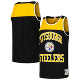 Pittsburgh Steelers Heritage Colorblock Tank Top - Black/Gold - Mitchell & Ness