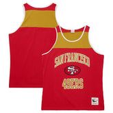 San Francisco 49ers Heritage Colorblock Tank Top - Scarlet/Gold - Mitchell & Ness