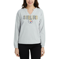 Pittsburgh Steelers Concepts Sport Women's Sunray Notch Neck Long Sleeve Top - Gray - NFL