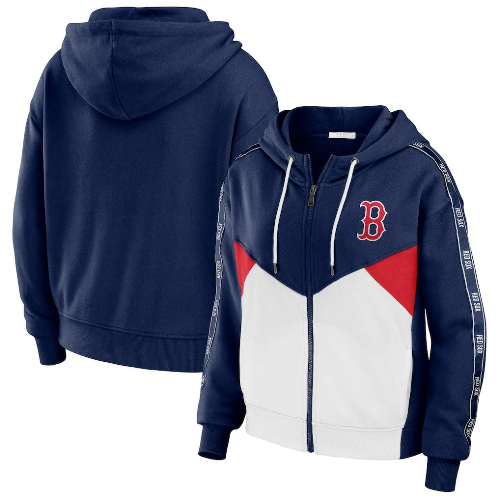 Boston Red Sox WEAR by Erin Andrews Women's Color Block Full-Zip Hoodie Online