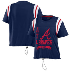 Atlanta Braves WEAR by Erin Andrews Women's Cinched Colorblock T-Shirt Sale