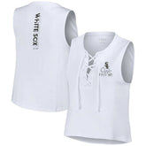 Chicago White Sox WEAR by Erin Andrews Women's Lace-Up Tank Top for sale