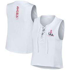 Los Angeles Angels WEAR by Erin Andrews Women's Lace-Up Tank Top Sale