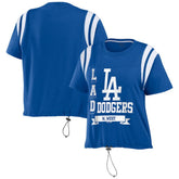 Los Angeles Dodgers WEAR by Erin Andrews Women's Cinched Colorblock T-Shirt Outlet