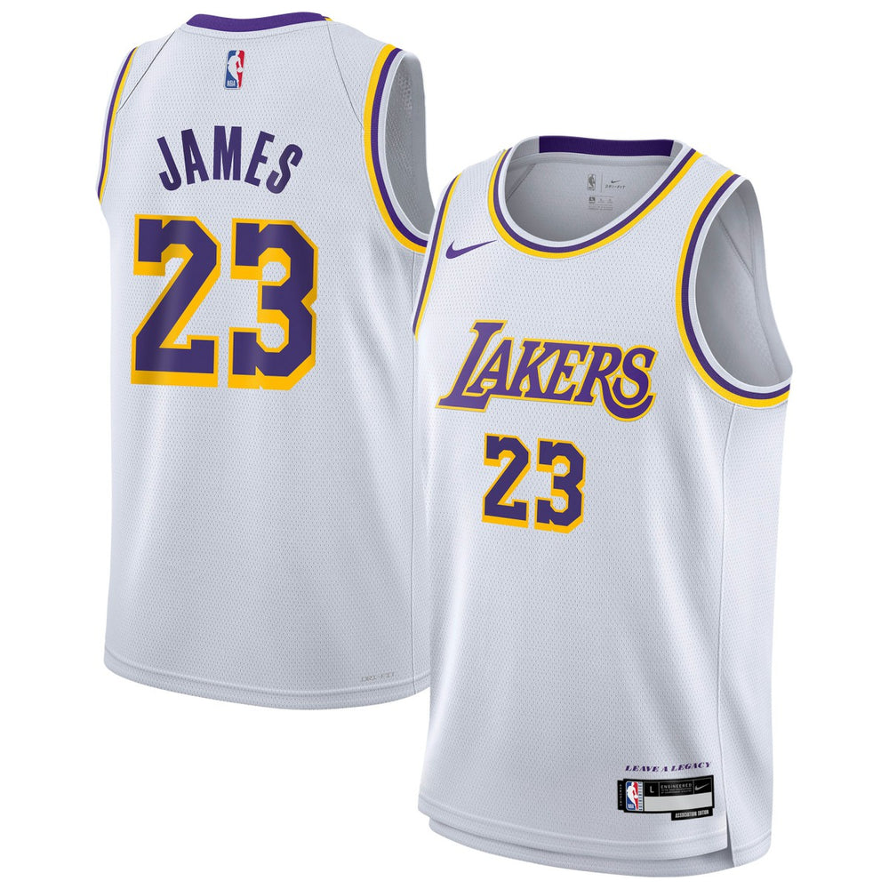 Nike LeBron James Los Angeles Lakers Youth Swingman Jersey Association Edition White