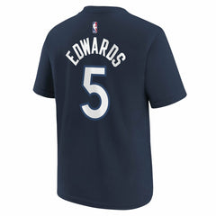 Anthony Edwards Minnesota Timberwolves Youth Icon Name & Number T-Shirt Navy