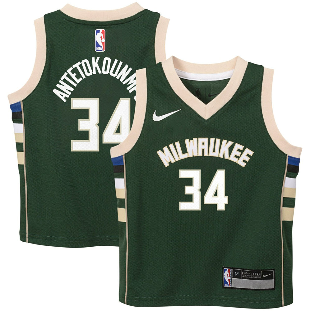 Nike Giannis Antetokounmpo Milwaukee Bucks Preschool Swingman Player Jersey Icon Edition Hunter Green