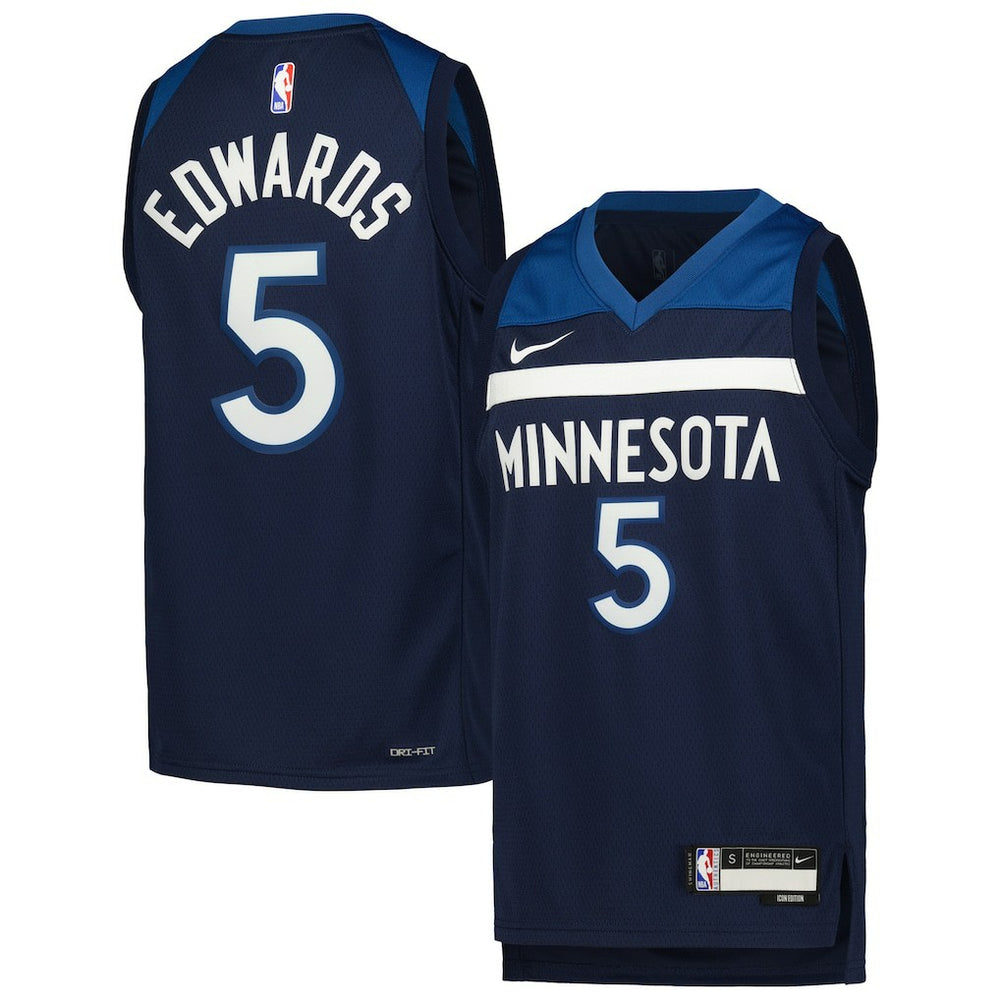 Nike Anthony Edwards Minnesota Timberwolves Youth Swingman Jersey Icon Edition Navy
