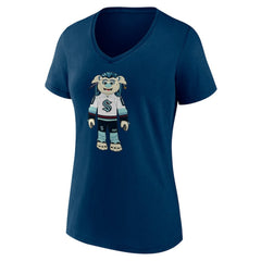 Seattle Kraken Women's Mascot Buoy V-Neck T-Shirt - Deep Sea Blue | NHL discount