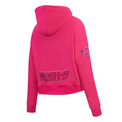 Los Angeles Chargers Pro Standard Women's Triple Pink Cropped Pullover Hoodie - NFL