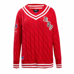Buffalo Bills Pro Standard Women's Prep V-Neck Pullover Sweater - Red - NFL