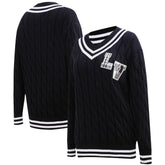 Las Vegas Raiders Pro Standard Women's Prep V-Neck Pullover Sweater - Black - NFL