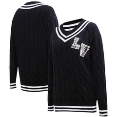 Las Vegas Raiders Pro Standard Women's Prep V-Neck Pullover Sweater - Black - NFL