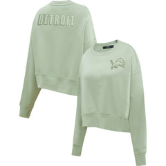 Detroit Lions Pro Standard Women's Oversized Cropped Neutral Pullover Sweatshirt - Light Green - NFL