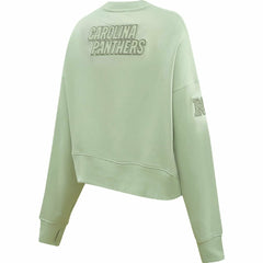 Carolina Panthers Pro Standard Women's Oversized Cropped Neutral Pullover Sweatshirt - Light Green - NFL