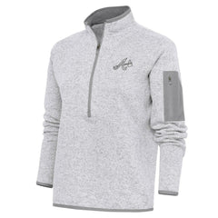 Atlanta Braves Antigua Women's Brushed Metallic Fortune Half-Zip Pullover Jacket for sale